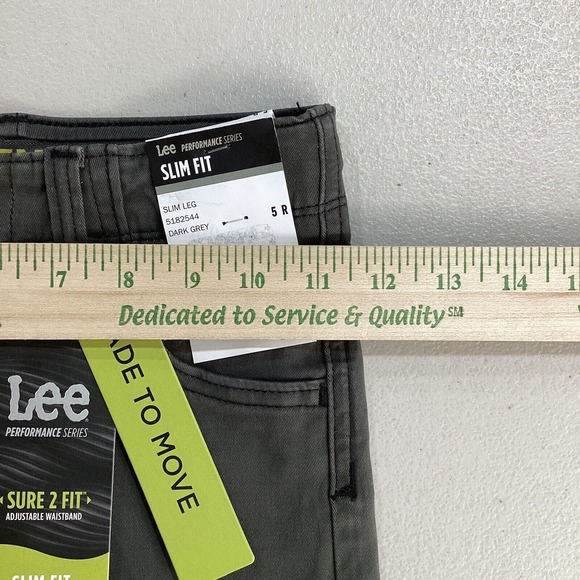 Lee Jeans Boys 5 R Dark Grey Extreme Comfort Slim Fit Adjustable Waistband - Picture 6 of 7